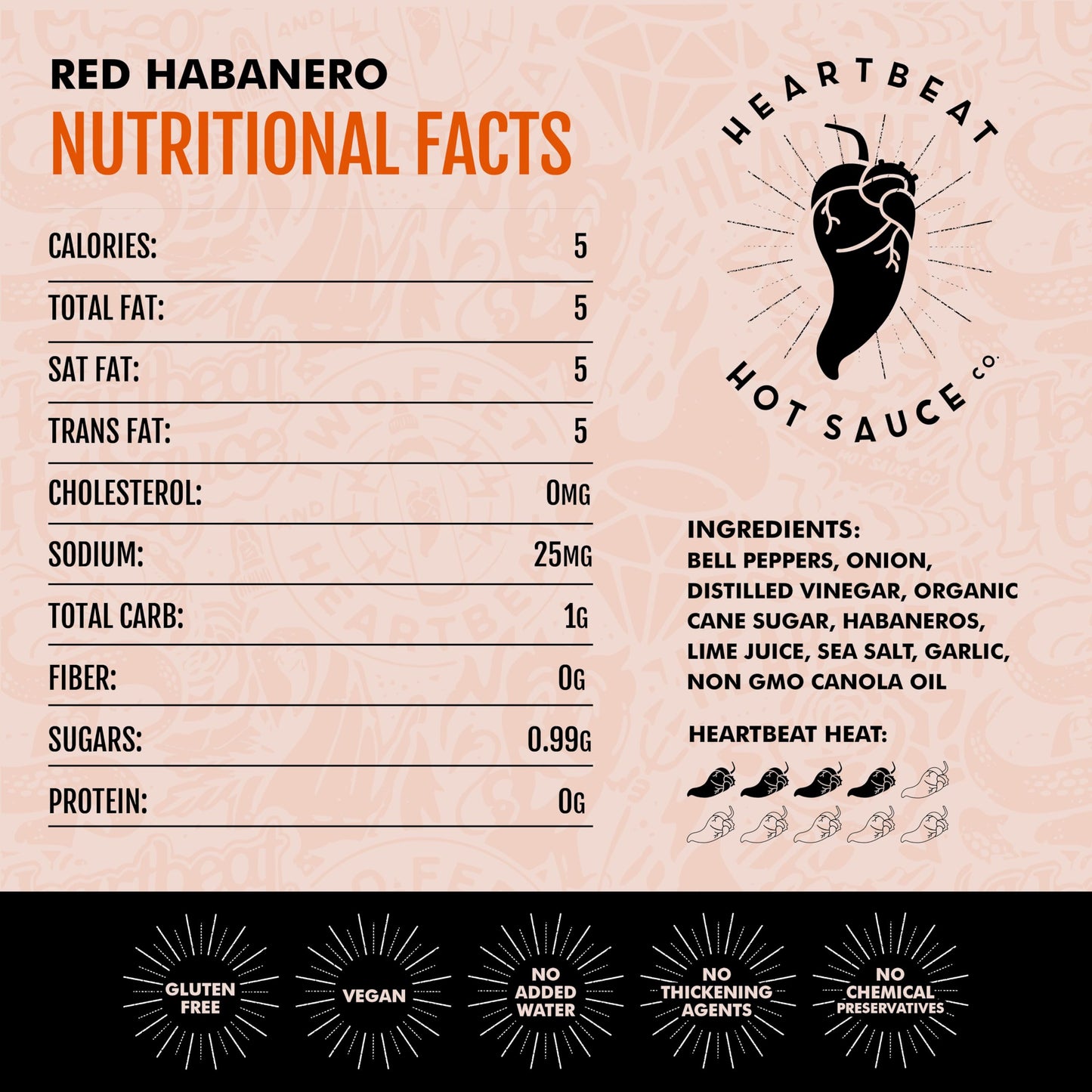 Heartbeat Hot Sauce Co. | Red Habanero, 6 oz.