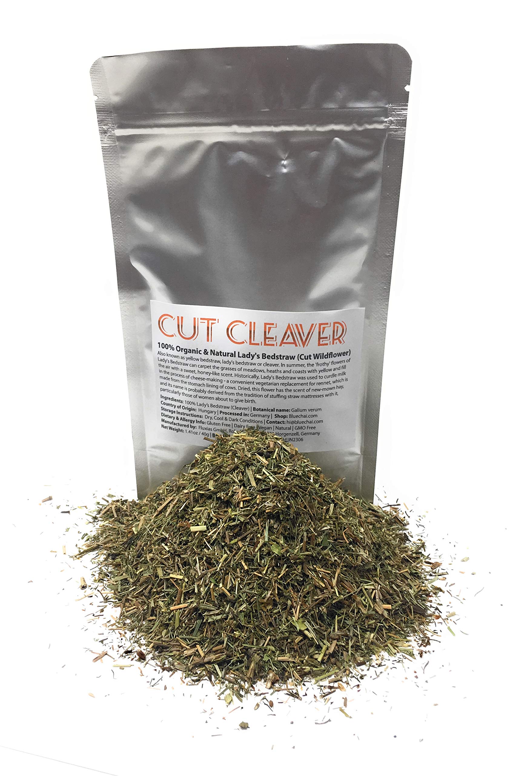 Cut Cleaver (Galium verum) - 100% Natural Lady's Bedstraw (Cut Wildflower) - Net Weight: 1.41oz / 40g