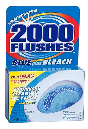 2000 FLUSHES-208017 Blue Plus Bleach Automatic Toilet Bowl Cleaner, 3.5 OZ ( Pack Of 12 )