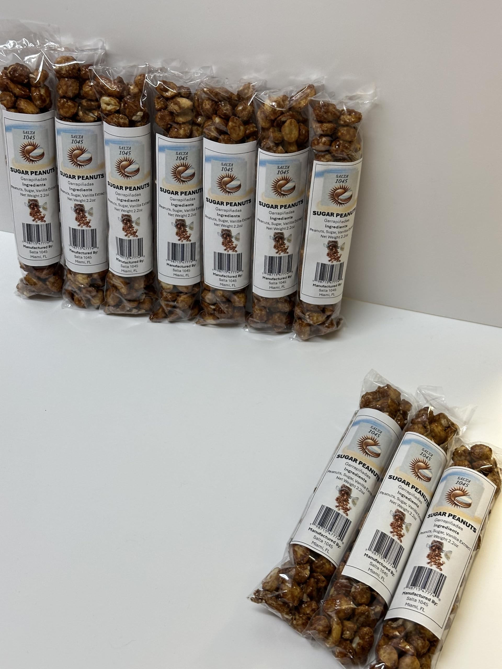 Delicious Garrapiñadas (Sugar Peanuts) - Crunchy, Sweet, and Irresistible -1 dozen/per order - 2.2oz/ea