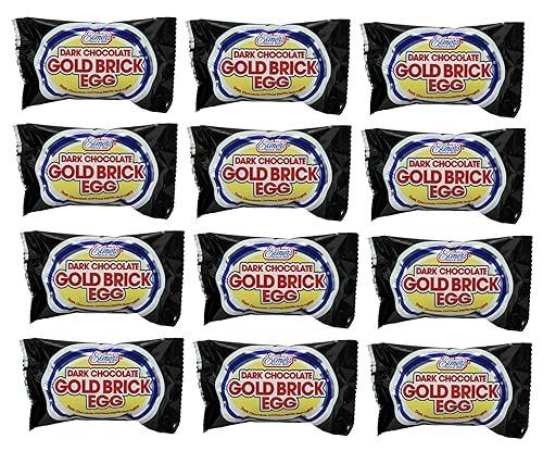 Elmer Gold Brick Eggs - Pack of 12 - Dark Chocolate Covered Pecan Melt Aways - Perfect for Friends and Family - Start an Easter Tradition