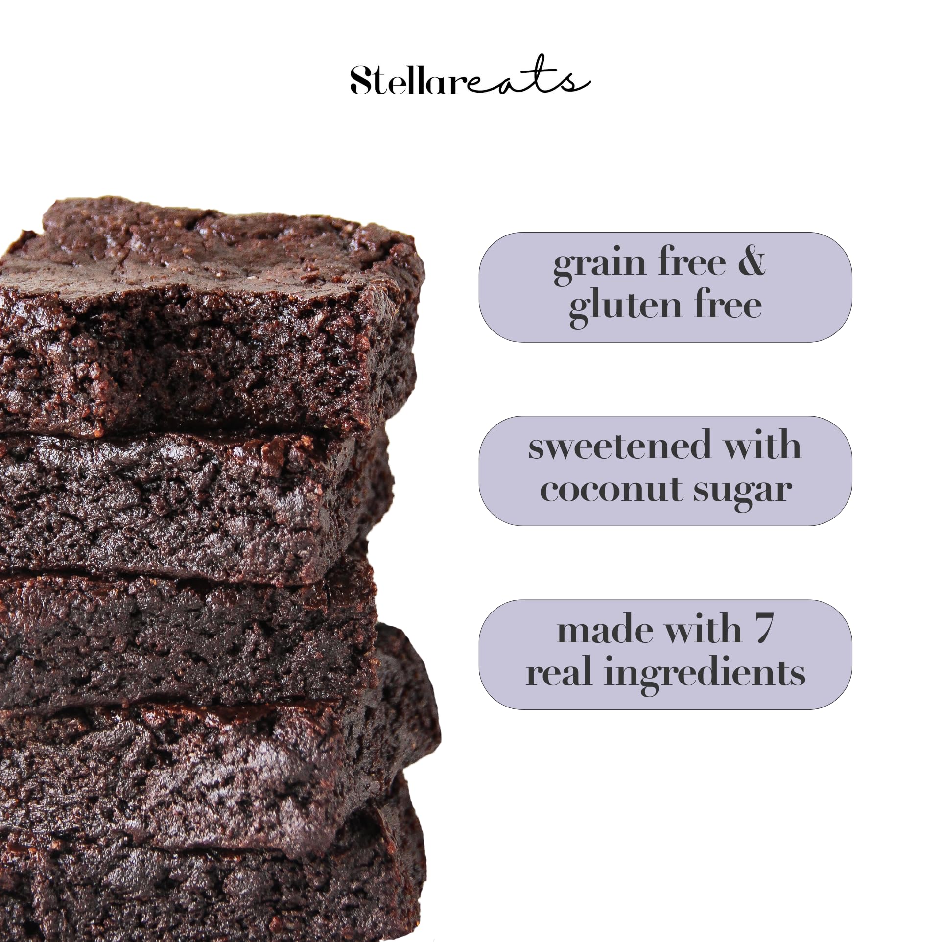 Stellar Eats Grain?Free Fudge Brownie Baking Mix | Gluten?Free, Dairy?Free, Plant?Based, Paleo?Friendly, Naturally Sweetened with Coconut Sugar | Almond Flour-Based | 10.4 oz | 1 Pack