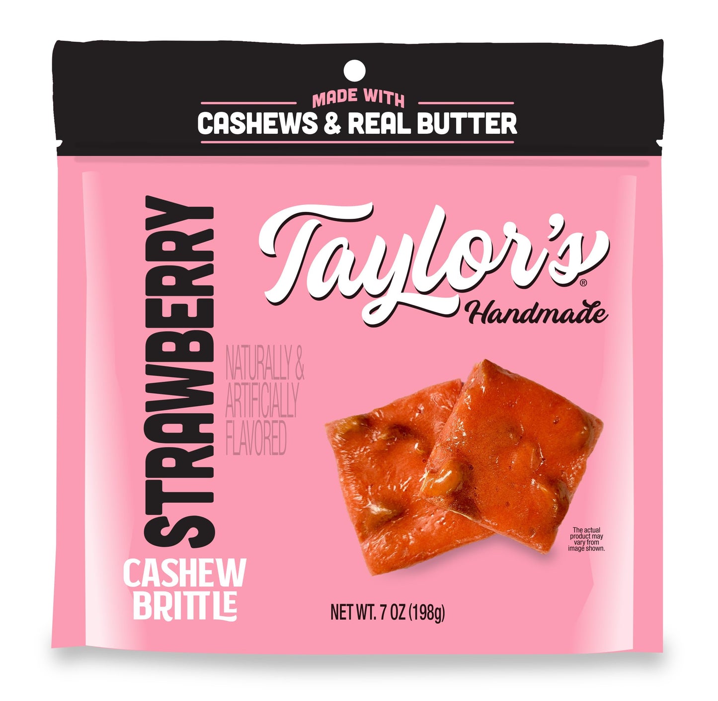 Taylor's Handmade Strawberry Cashew Brittle, Made with Cashews & Real Butter, 7 oz, 3 Pack