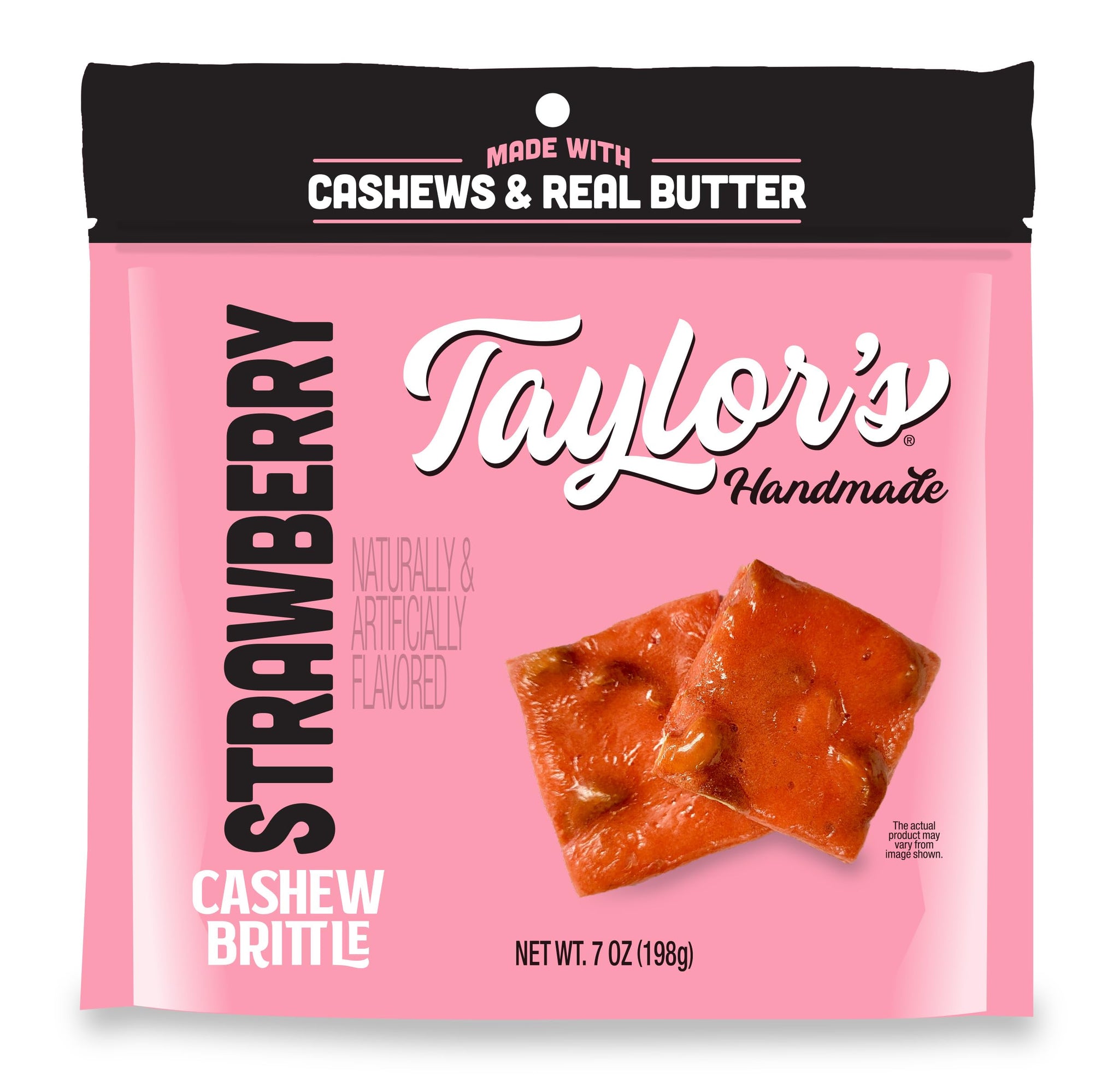 Taylor's Handmade Strawberry Cashew Brittle, Made with Cashews & Real Butter, 7 oz, 3 Pack