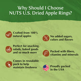 NUTS U.S. - Dried Apple Rings | No Added Sugar | No Artificial Color | Chewy Texture | NON-GMO | Juicy and Natural | Packed in a Resealable Bag (2