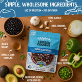 A Dozen Cousins Vegan Black Beans 6pk, Seasoned Healthy Microwave Cuban Black Beans in Avocado Oil, Ready to Eat Prepared Food, Easy Plant Protein