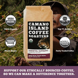 Camano Island Coffee Roasters Varietal Supremo Espresso Blend, Whole Bean 12oz, Fresh Dark Roast, USDA Organic, Fairly Traded, Shade Grown Arabica