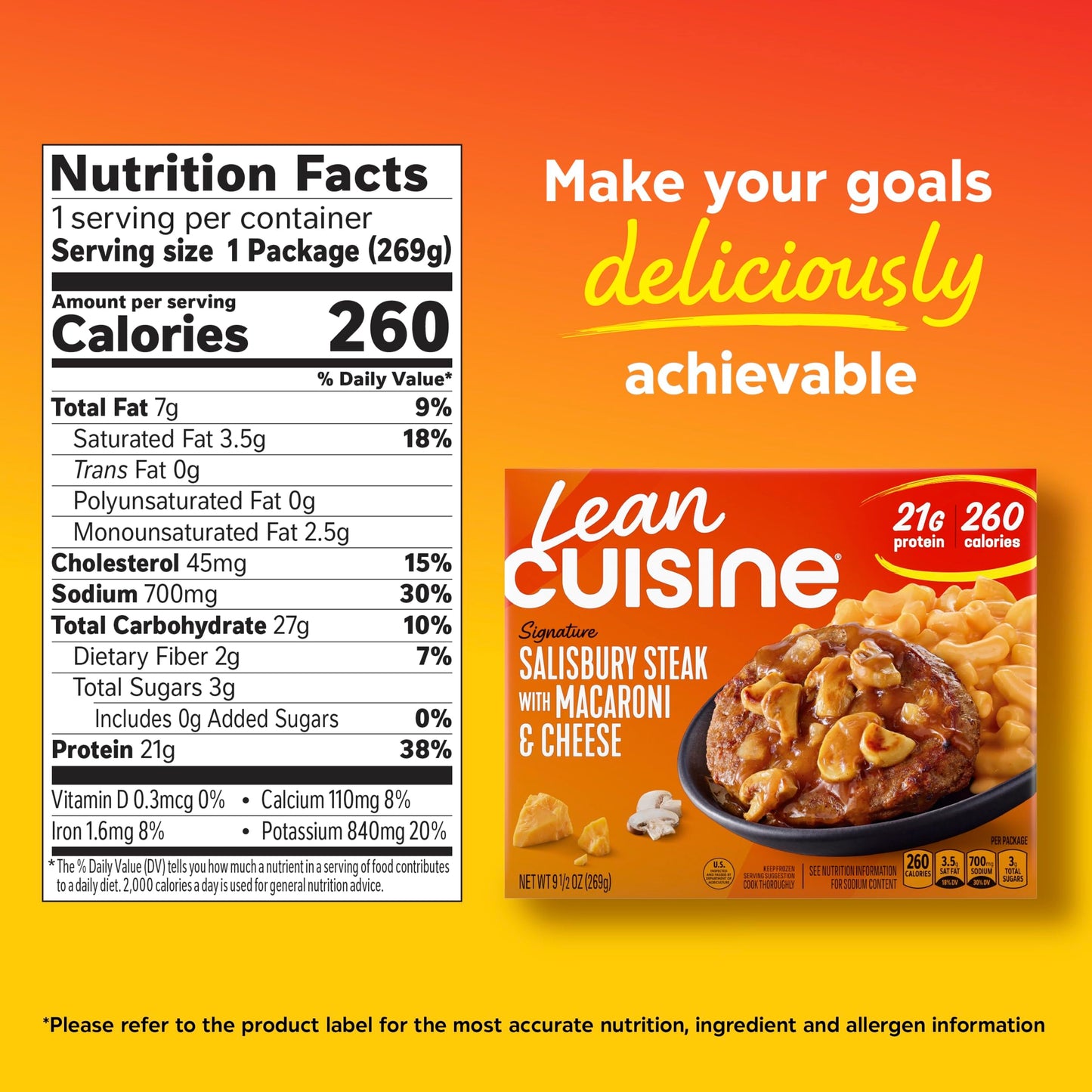 Nestle Stouffers Lean Cuisine Comfort Classics Entree Salisbury Steak, 9.5 Ounce -- 12 per case.