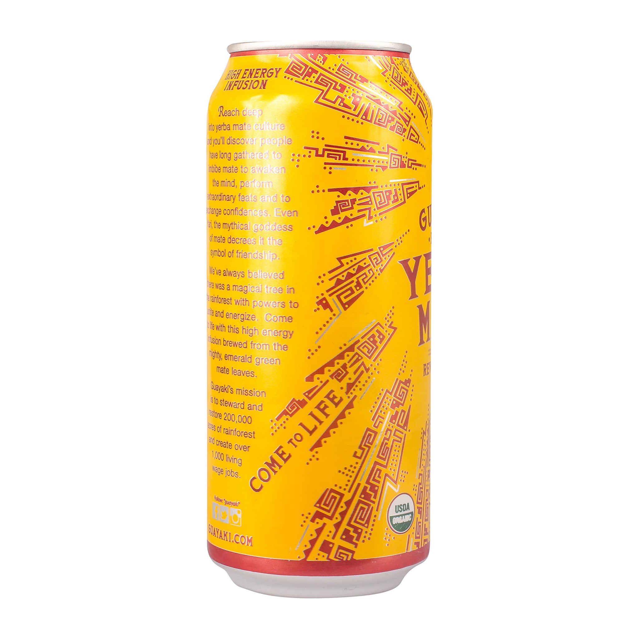 Guayakí Yerba Mate, Energy Drink Alternative, Organic Revel Berry Flavor, 15.5 Oz, 150mg Natural Caffeine, Smooth Energy & Focus