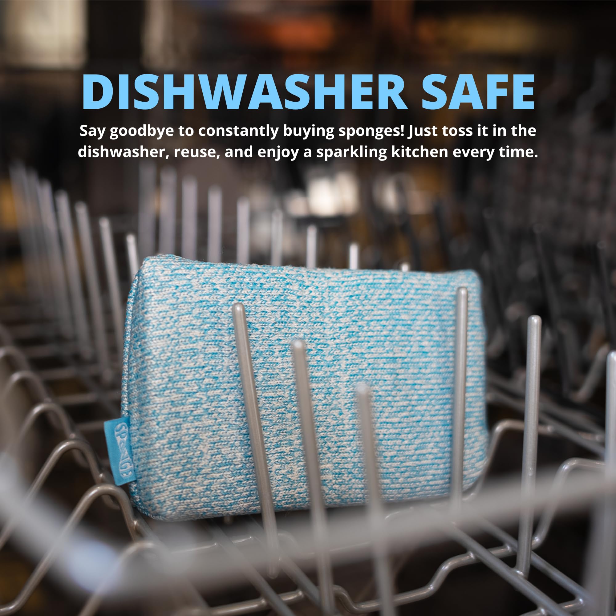 Grill Rescue Heavy Duty Kitchen Sponge - Lasts 20x Longer, Scratch-Free, Safe for Non-Stick Cookware - Cut Resistant, Versatile Household, Bathroom
