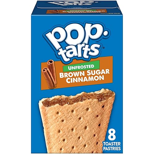 Pop-Tarts Toaster Pastries, Breakfast Foods, Kids Snacks, Unfrosted Brown Sugar Cinnamon (8 Pop-Tarts)