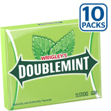 Wrigley's Doublemint Chewing Gum, 15 Piece, Pack of 10