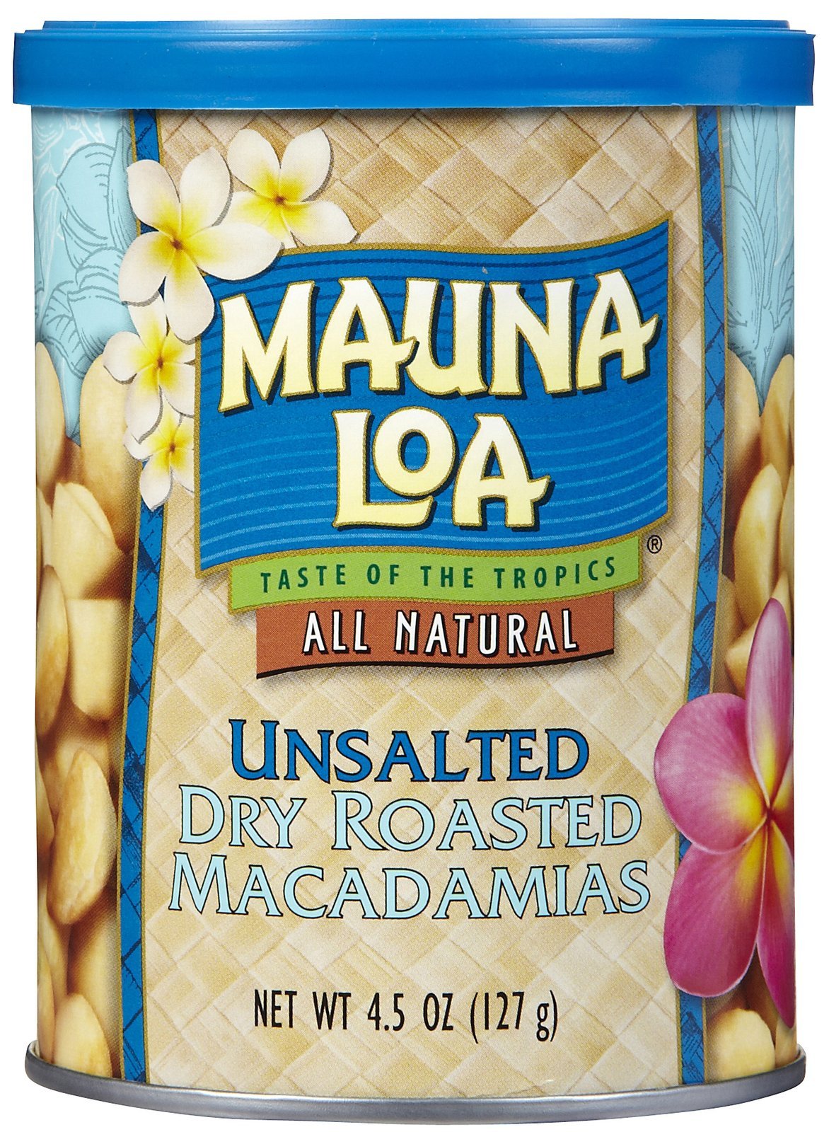Mauna Loa Premium Hawaiian Roasted Macadamia Nuts, Unsalted Flavor, 4.5 Ounce Can (Pack Of 1)