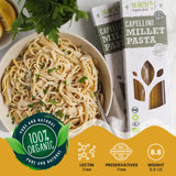 Big Green Organic Food- Organic Millet Capellini, Gluten-Free, Lectin-Free, Non-GMO, Vegan, Wheat and Rice Alternative, 8.8oz (1)