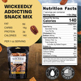 Wicked Mix Snack Mix with Mixed Nuts - Sweet and Salty Snacks Trail Mix Snack Packs with Almonds, Cashews, Pretzels, Pecans - Healthy Snacks Zero