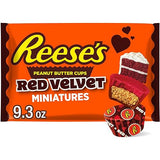REESE'S Miniatures Red Velvet Flavored Milk Chocolate Peanut Butter Cups, Valentine's Candy Bag, 9.3 oz