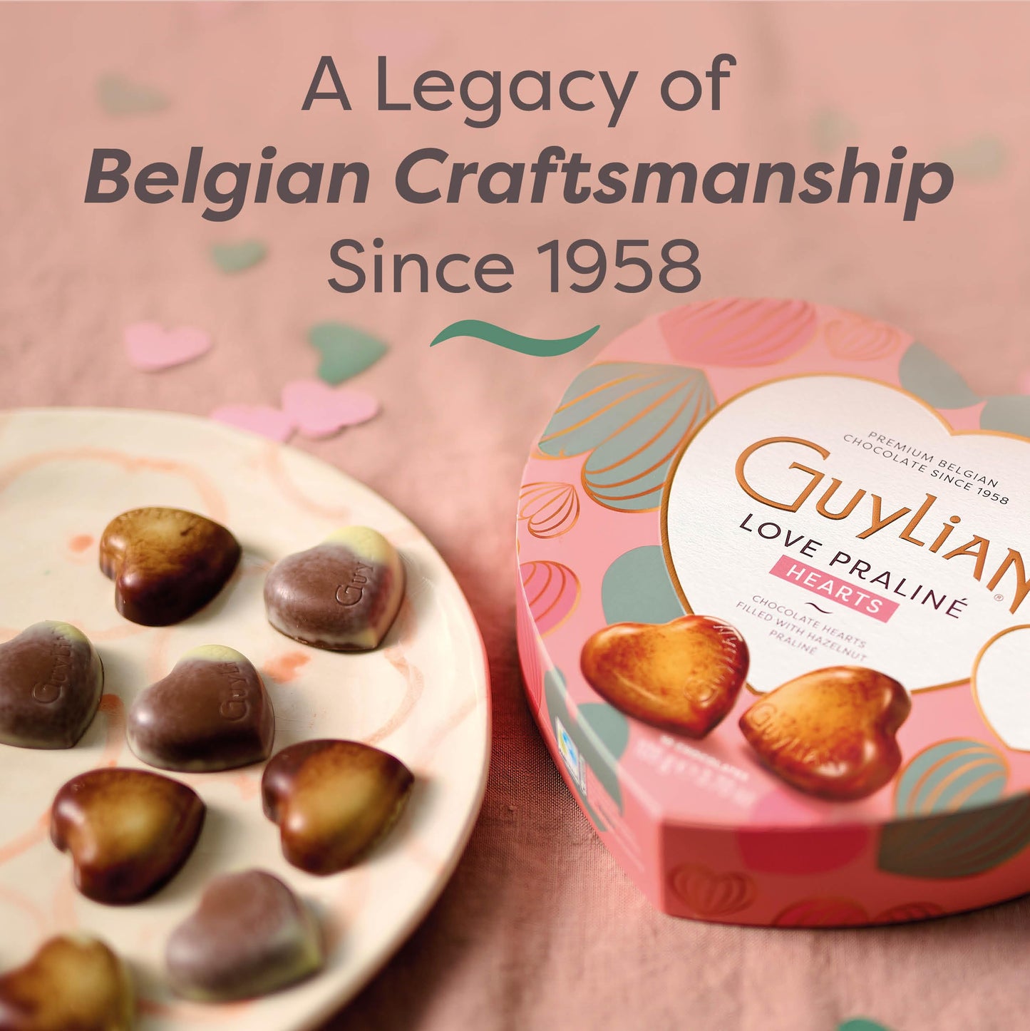 GuyLian Belgian Chocolate Heart Gift Box, 3.7 oz, 10 pc Assorted Praliné Candies, White, Milk & Dark Chocolate