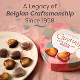 GuyLian Belgian Chocolate Heart Gift Box, 3.7 oz, 10 pc Assorted Praliné Candies, White, Milk & Dark Chocolate