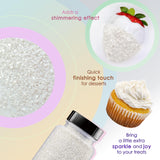 Bakerpan Pearlized Sugar Sprinkles for Baking - 5 Ounce - Sparkling White Decorating Sugar Crystals for Cookies, Cake Pops, Ice Cream (Made in USA)