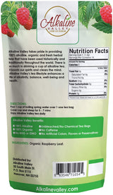 Red Raspberry Leaf Tea - 100% Alkaline and Organic - 15 Unbleached/Chemical-Free Tea Bags - Caffeine-Free, No GMO