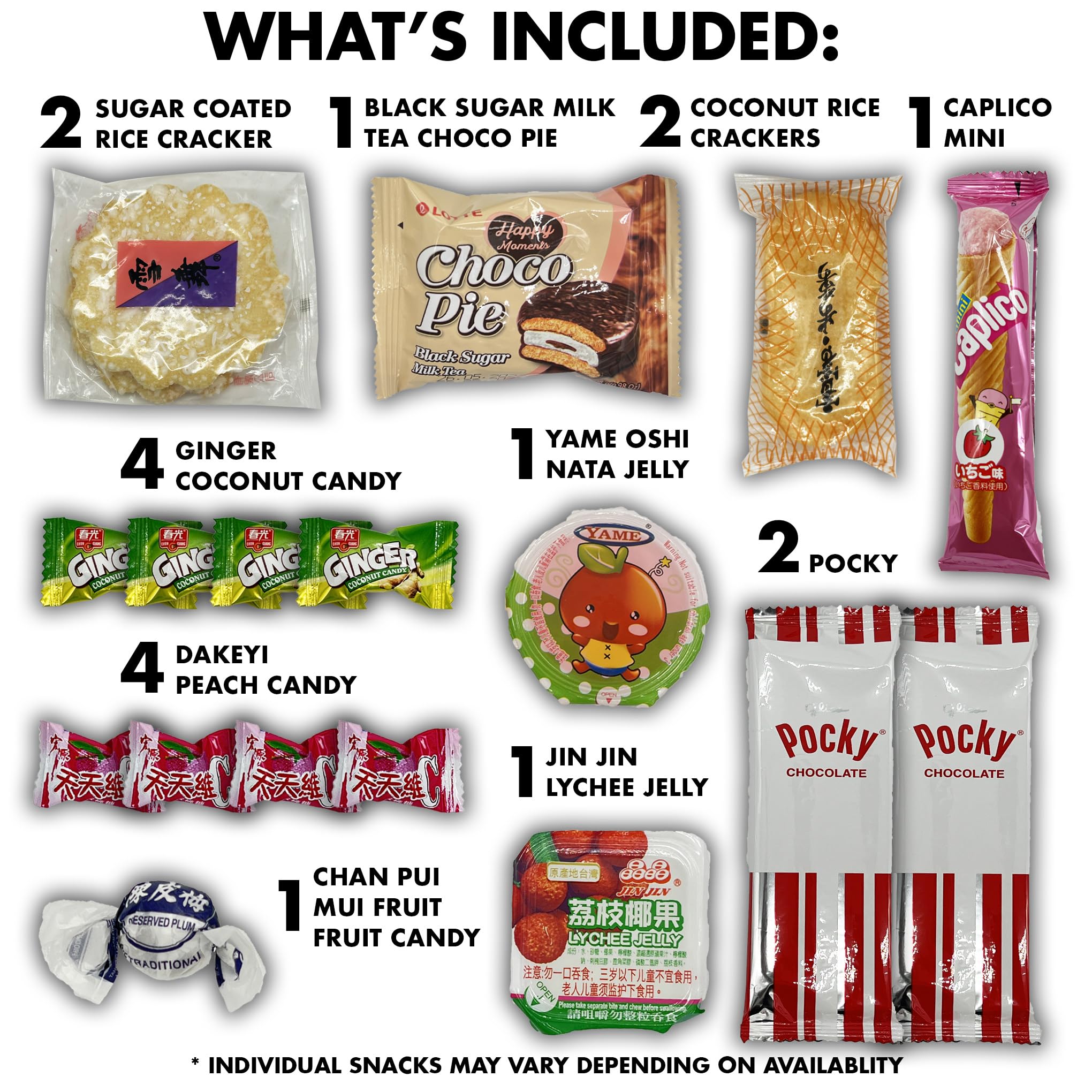 Asian Snack Candy Mix Bag (20 Count) Variety Pack for Birthday, Thank You, Party Favors, Thinking of You, Individually Wrapped Treats, Exotic Unique