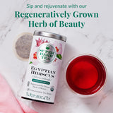 The Republic of Tea - Organic Egyptian Hibiscus SuperHerb Tea Tin, 36 Biodynamic Herbal Tea Bags, Naturally Caffeine-Free Herbs of Origin