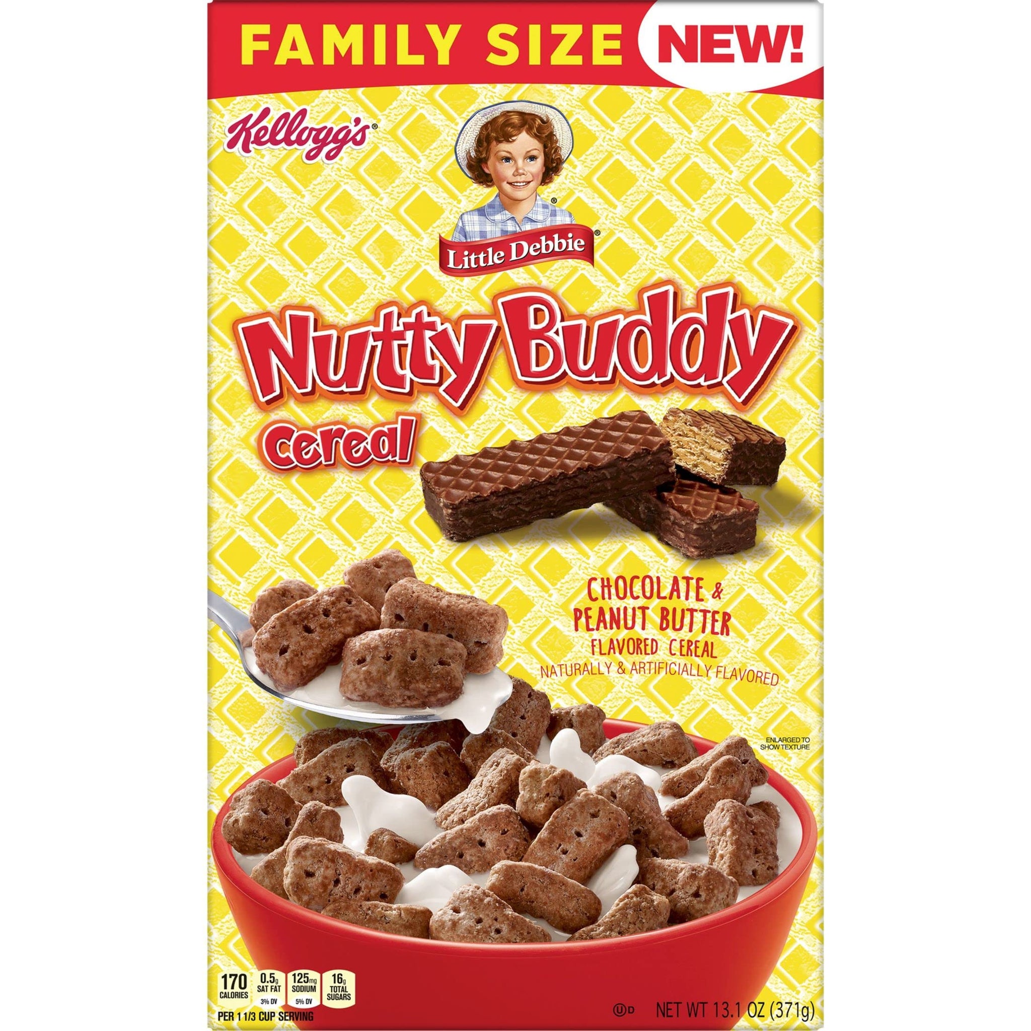 Little Debbie Breakfast Cereal, 8 Vitamins and Minerals, Kids Snacks, Family Size, Nutty Buddy, 13.1oz Box (1 Box)