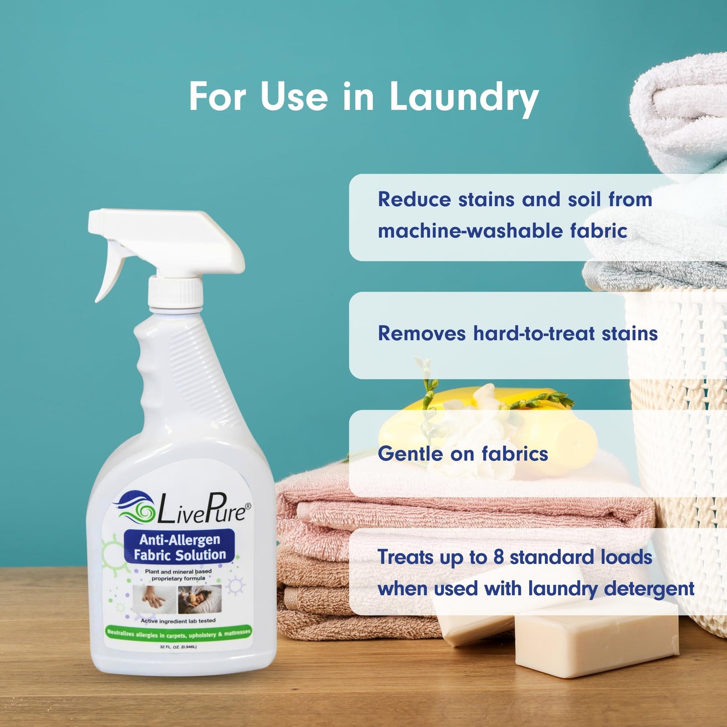 LivePure Anti-Allergen 32 OZ Fabric Spray for Household Surfaces, 2 Pack