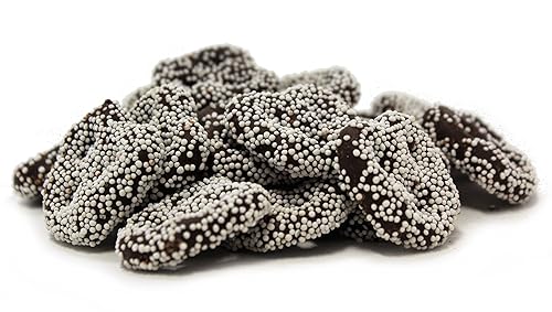 Gourmet Dark Chocolate Covered Mini Pretzels with White Nonpareil by Its Delish (2 lbs)