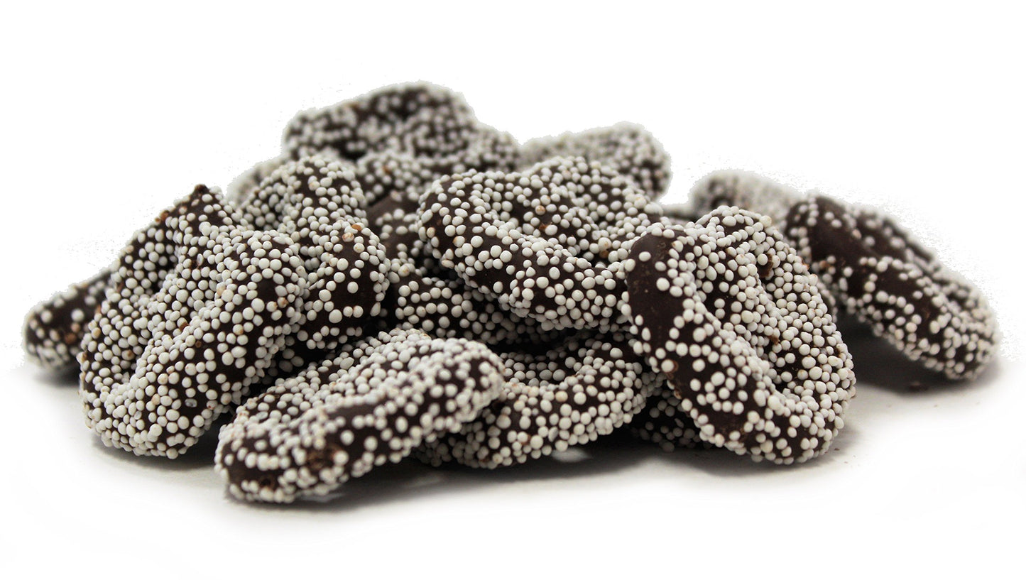 Gourmet Dark Chocolate Covered Mini Pretzels with White Nonpareil by Its Delish (2 lbs)
