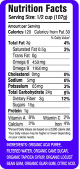 Amafruits Acai Berry Frozen Sorbet/USDA Organic/Antioxidant Rich Superfruit / 3 Gallon