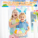 Barblog 24 Pcs 5 Inch/ 6 Inch Plastic Easter Eggs Fillable Macarons Plastic Eggs Large Empty Egg for Easter Filling Treats, Gift Baskets (Macarons? 6