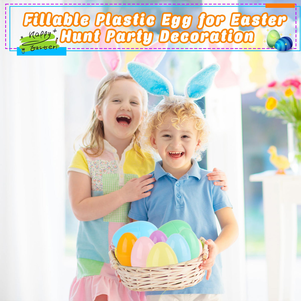 Barblog 24 Pcs 5 Inch/ 6 Inch Plastic Easter Eggs Fillable Macarons Plastic Eggs Large Empty Egg for Easter Filling Treats, Gift Baskets (Macarons? 6