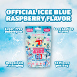 ICEE Blue Raspberry Sugar Free Gum by Bubblegum Kids | Sugarless Gum with Xylitol | Vegan, Peanut Free, Low Calorie Candy Alternative for Kids