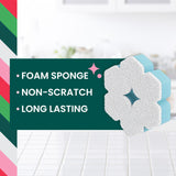 Scotch-Brite Snowflake Non Scratch Scrub Sponge for Cleaning Around the Home, Bathroom & More, Two-Sided Dish Sponge, Multi-Surface Safe, Best