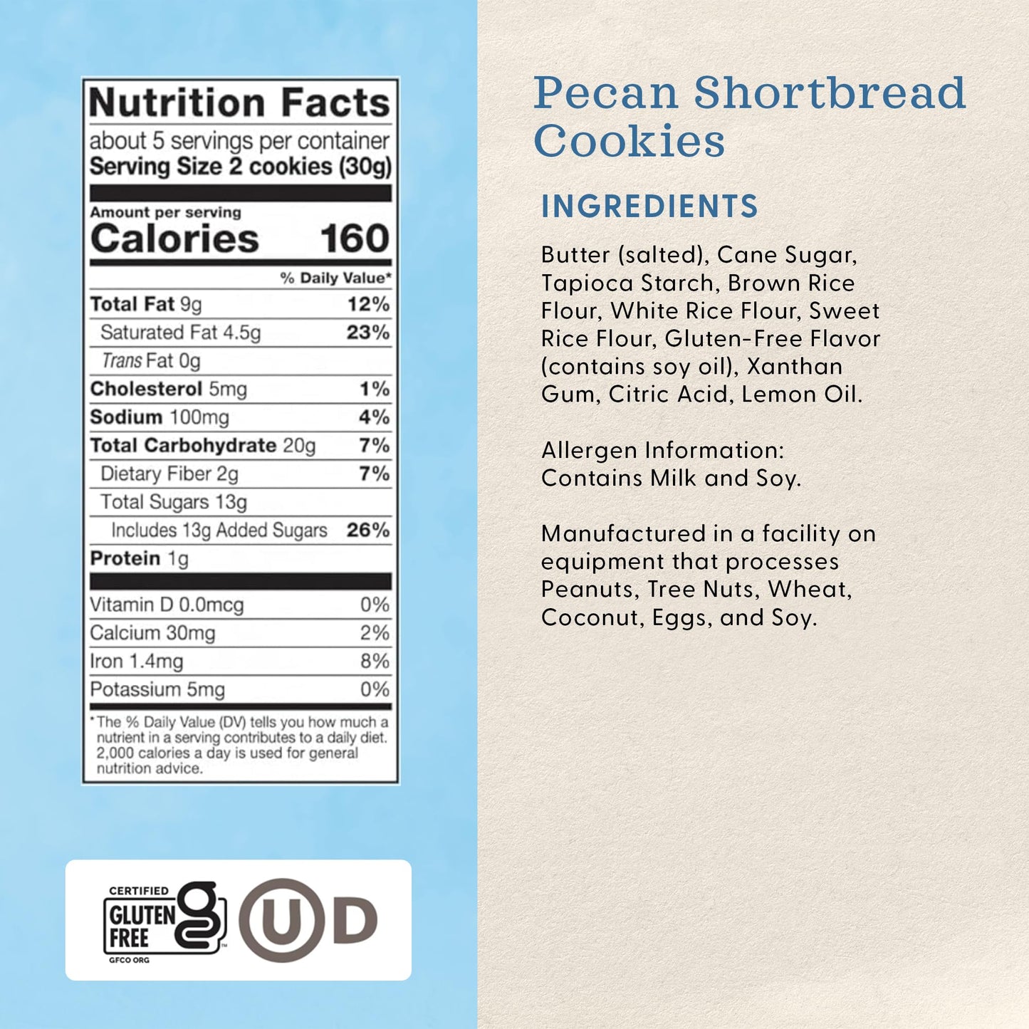 Pamela's Pecan Shortbread Gluten Free Cookies, 6.25 Oz (Pack of 6)