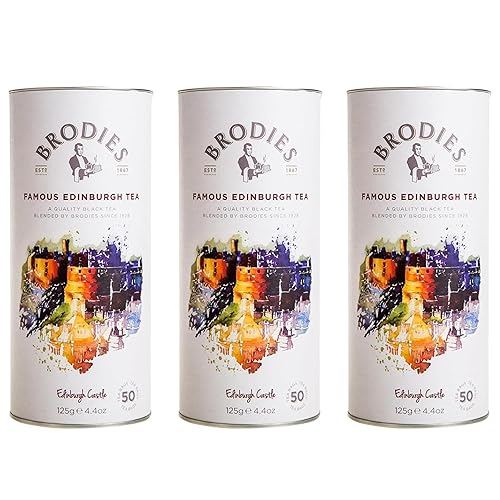 Brodies Tea, Famous Edinburgh Tea, Black Tea Imported from Scotland, Canister of 50 Bags (Pack of 3)