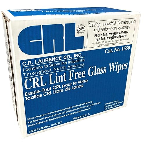 CRL Lint Free Glass Wipes in Pop Up Dispenser Box by CR Laurence