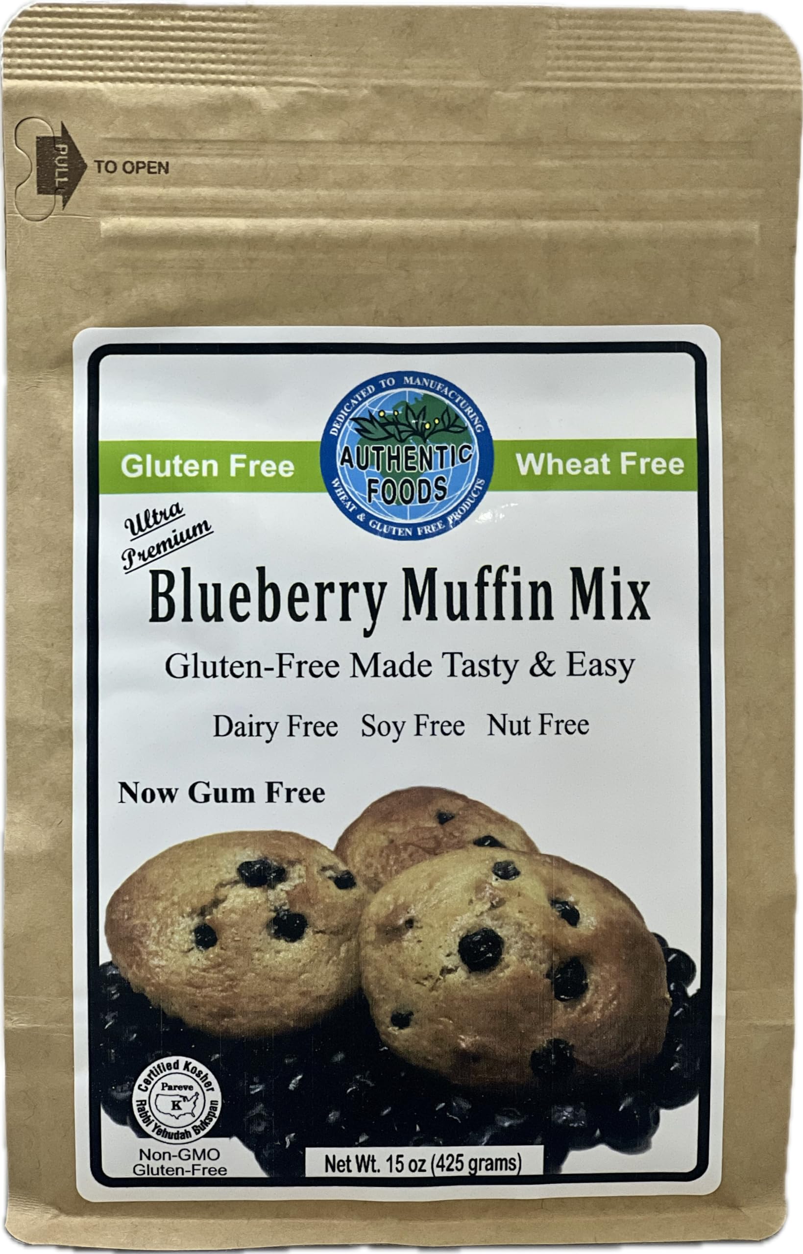 Authentic Foods Blueberry Muffin Mix - 17 oz