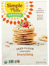 Simple Mills Organic Seed Crackers, Everything, Gluten Free, Flax Seed, Sunflower Seeds, Corn Free, Low-Calorie Snacks, Plant Based, Nutrient Dense