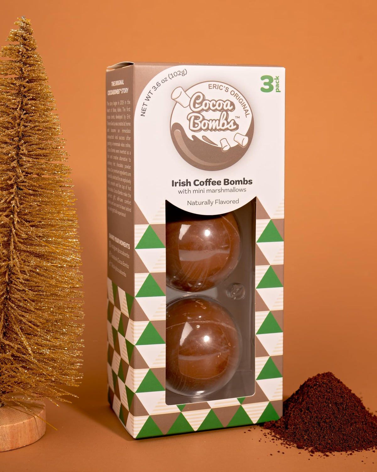 THE ORIGINAL COCOA BOMBS IRISH COFFEE - U.S. MADE 3 PACK WITH MINI VEGAN MARSHMALLOWS