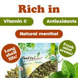 Food to Live - Organic Spearmint Leaves, 1.5 Pounds - Dried, Cut & Sifted. Great for Herbal Tea. Non-GMO. Caffeine-free. Non Irradiated. Keto.