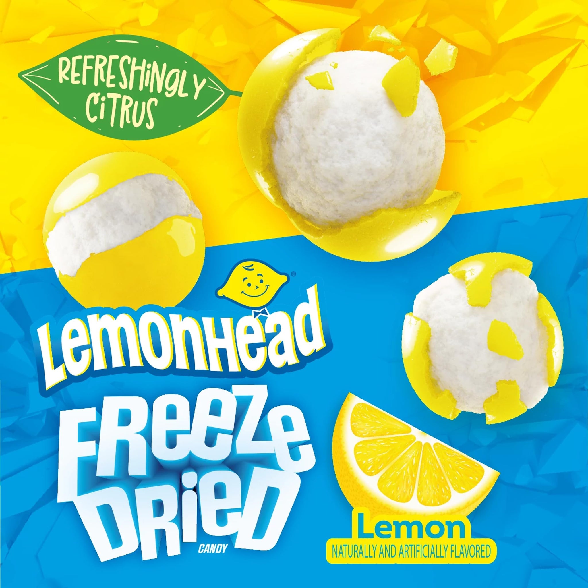 Lemonhead Freeze Dried Candy, Lemon Flavored, Recloseable Bag 4.0 oz
