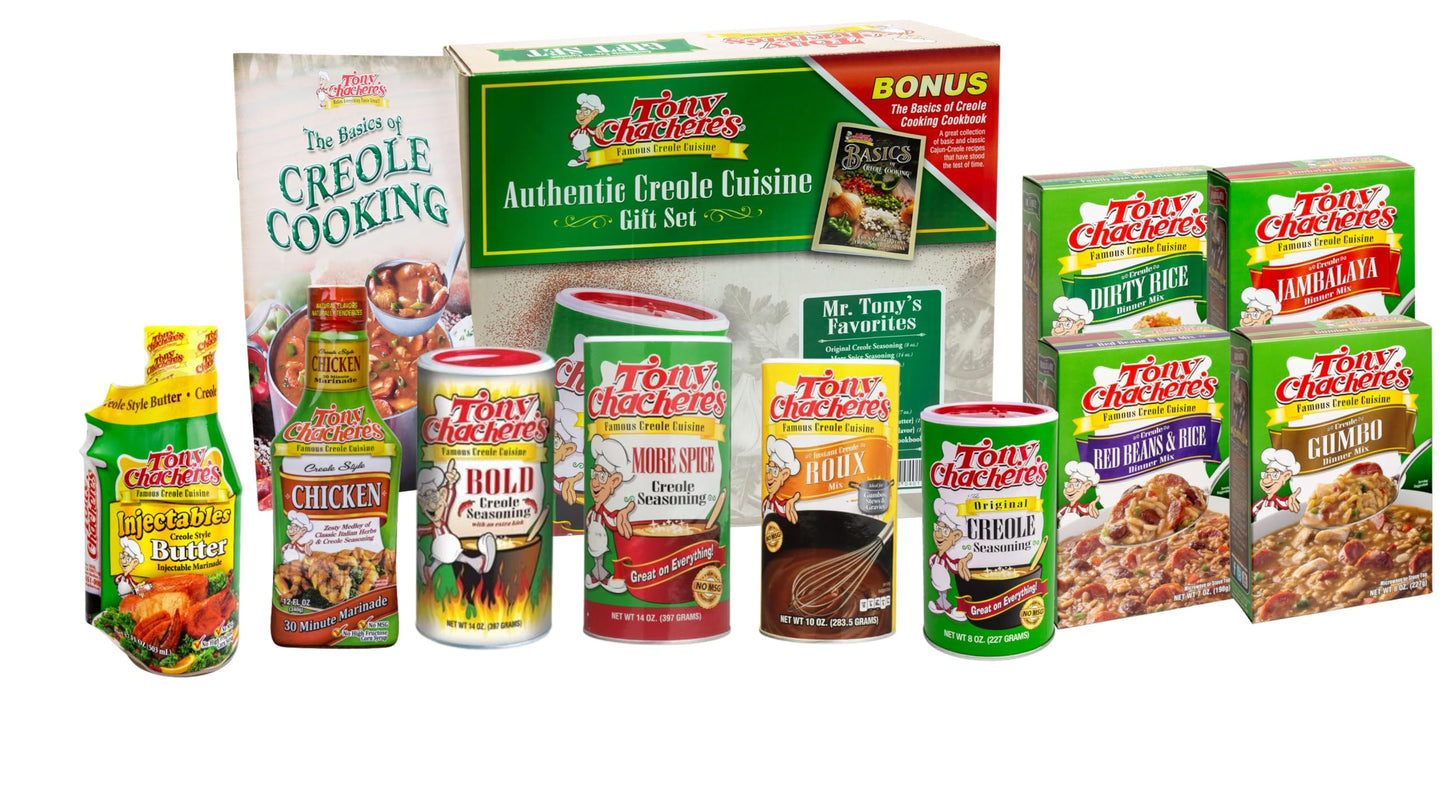 Tony Chachere’s Cajun Gift Set - Multiple Varieties of Seasonings & Spices - Great Idea for Cooks and Food Lovers (Gift Set, Mr. Tony's Favorite)