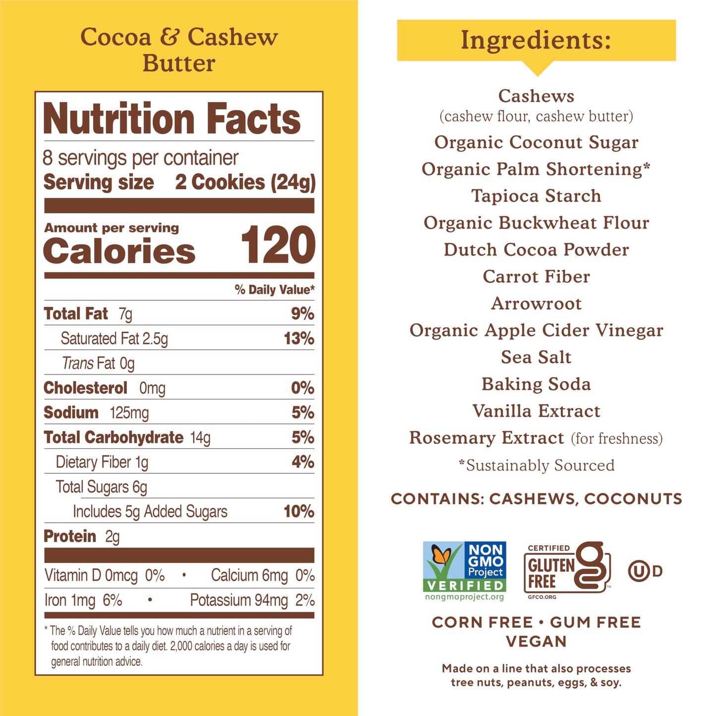 Simple Mills, Cocoa Cashew Crème Sandwich Cookies - Gluten Free, Vegan (Pack of 1)