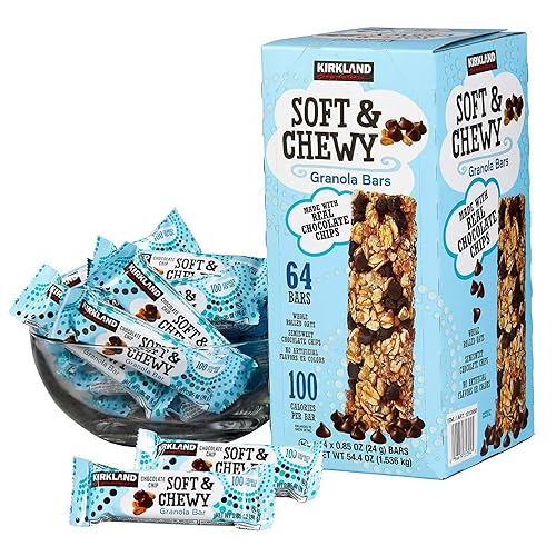 ZENVOIRA Gift Snack Box - includes Kirkland Soft & Chewy Chocolate Chip Granola Bars, 60x24g (1.54kg/54.4 oz) Snack Bars, Custom Pack, Packed by