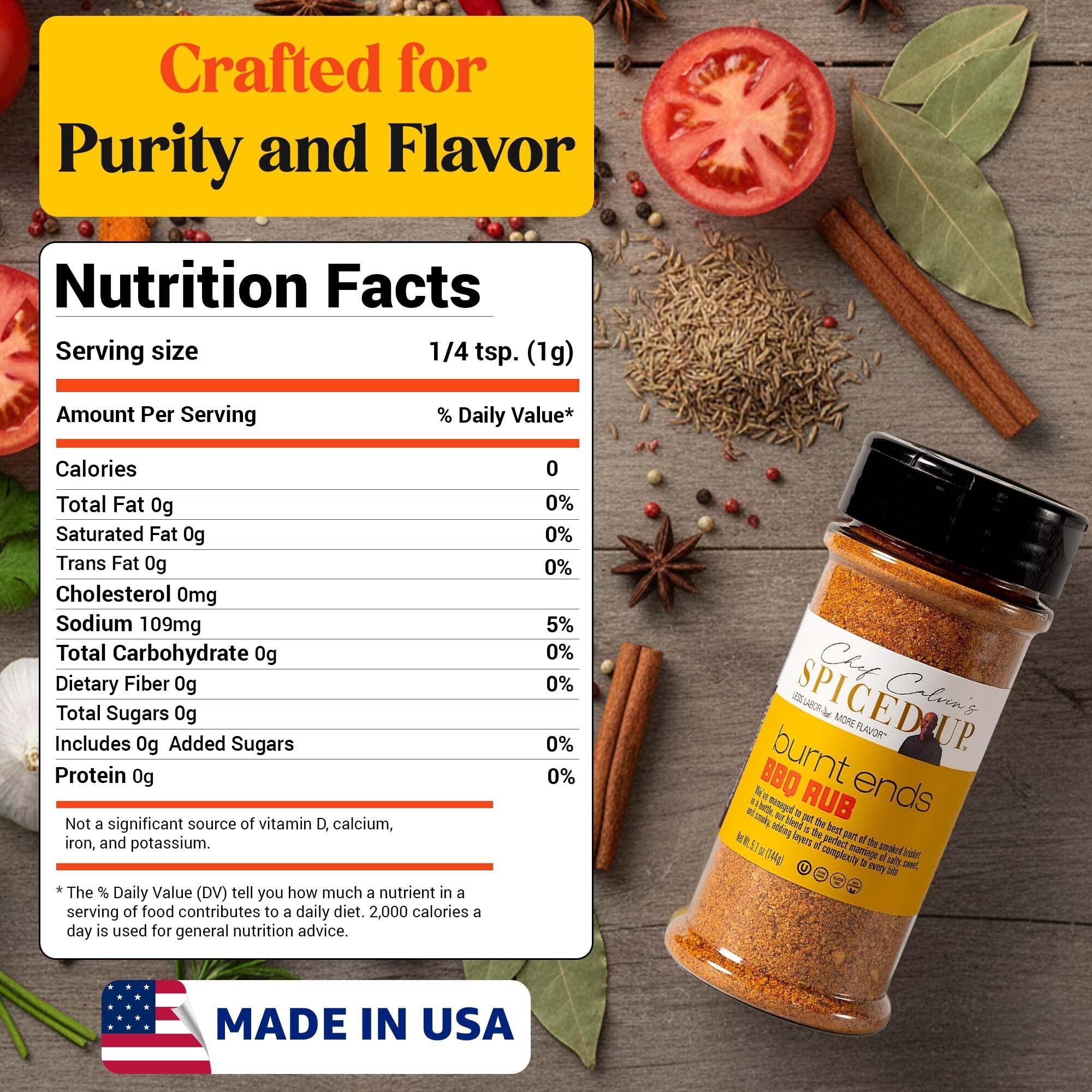 Burnt Ends BBQ Rub Seasoning for Beef, Chicken & Seafood | Bold Smoky Dry Steak Rub for Grilling - Sweet & Savory Brisket, Smoking Spices | Kosher