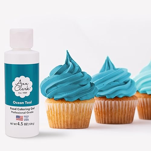 Ann Clark Ocean Teal Food Coloring Gel Large 4.5 oz Professional Grade Made in USA