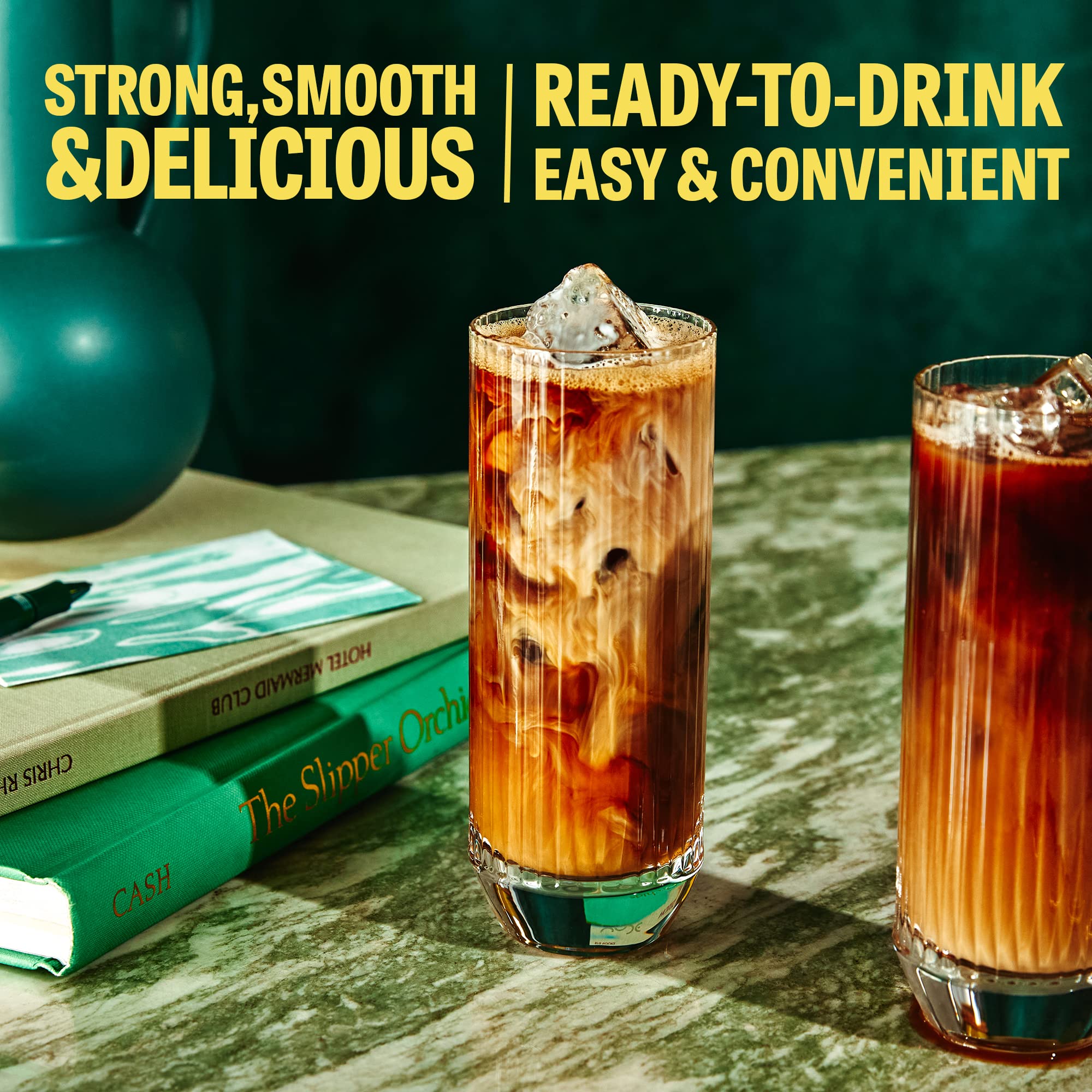Wandering Bear Straight Black Organic Cold Brew Coffee On-the-Go - Extra Strong, Bold, Smooth, Unsweetened, Shelf-Stable, Ready to Drink, 100% Organic