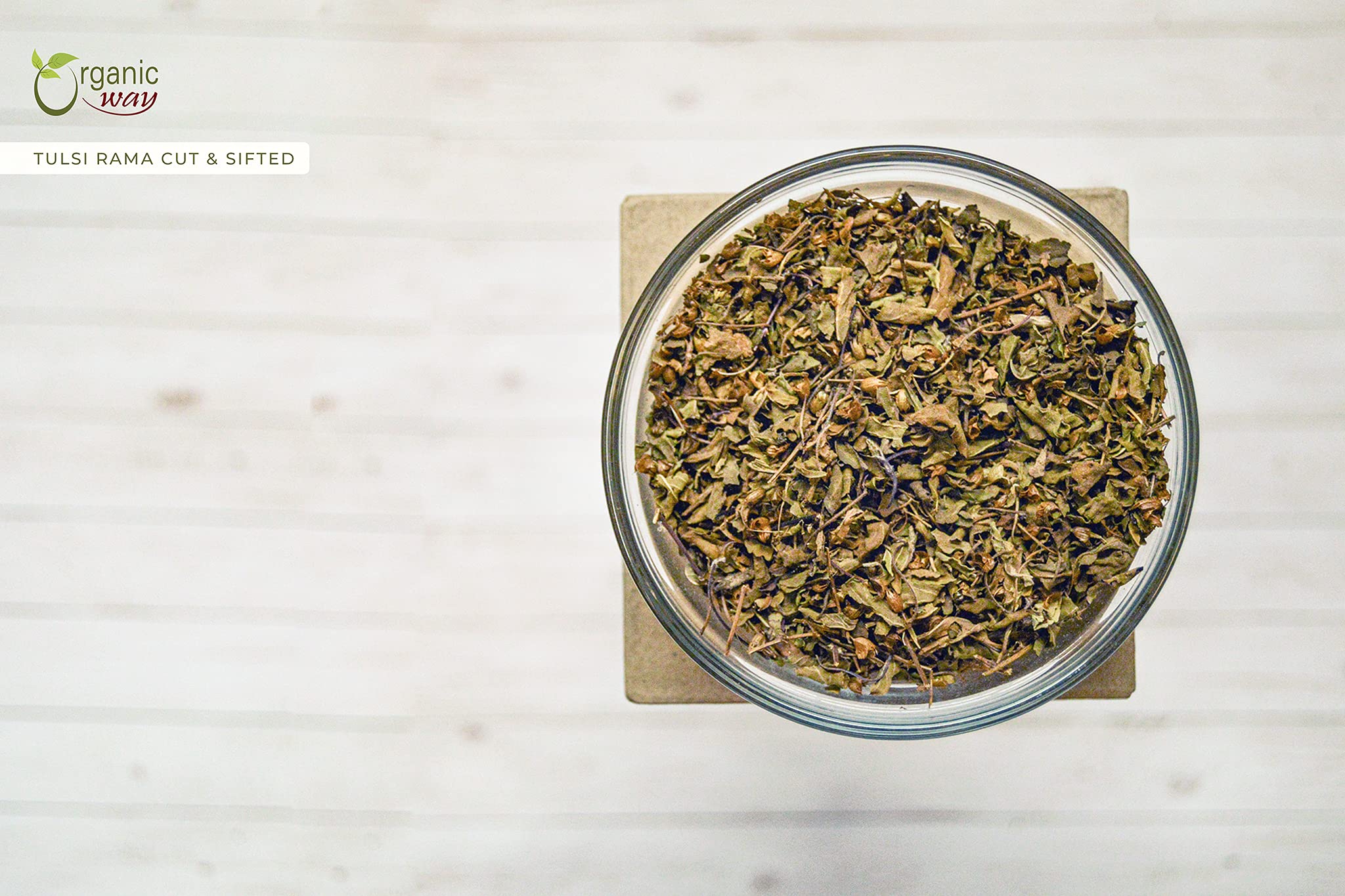 Organic Way Tulsi/Holy Basil (Rama) Cut & Sifted (Ocimum tenuiflorum) - Herbal Tea | USDA & Kosher Certified | Vegan, Non GMO & Gluten Free |